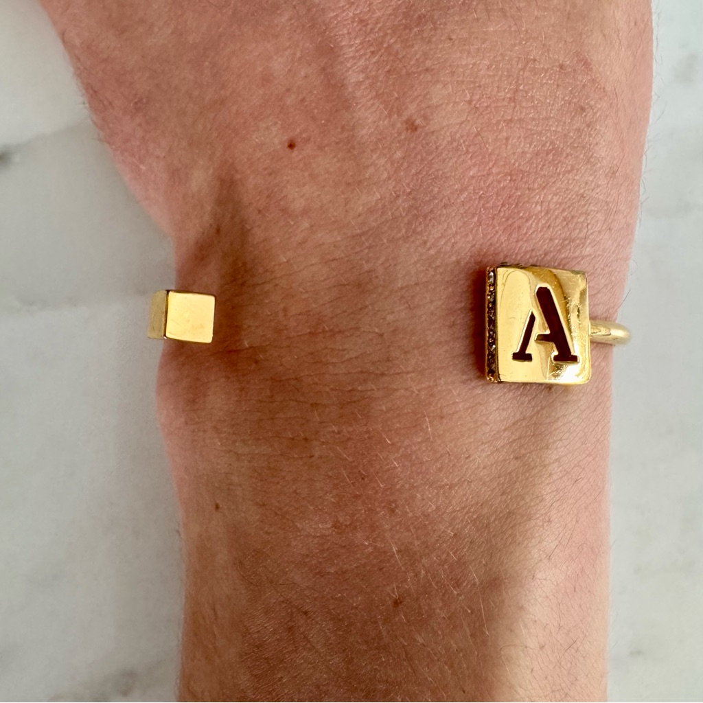 C Wonder Gold Initial A Cuff Bracelet Monogram Open Cuff 34$